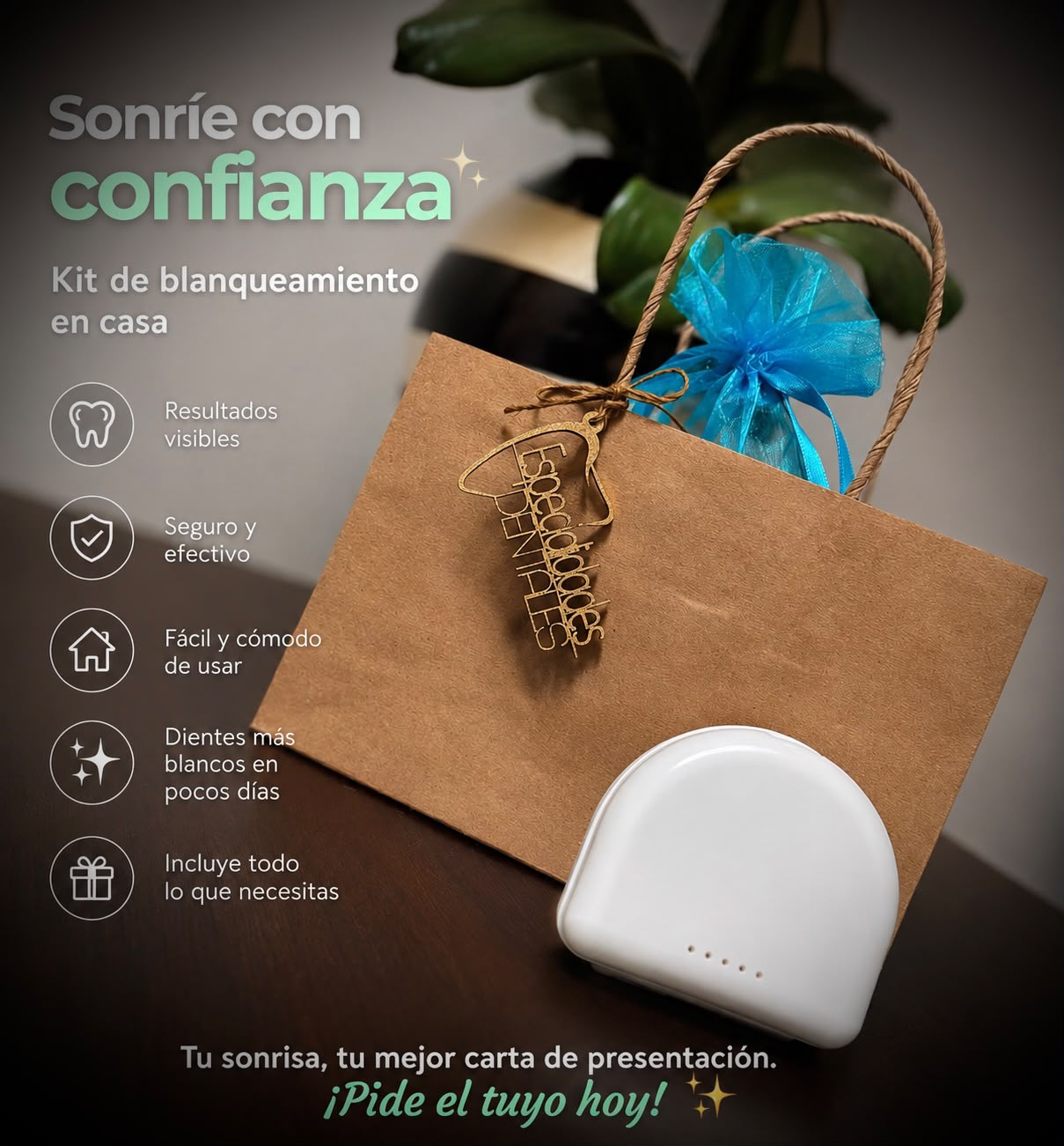 Blanqueamiento dental en Monterrey: kit de blanqueamiento para casa de Especialidades Dentales