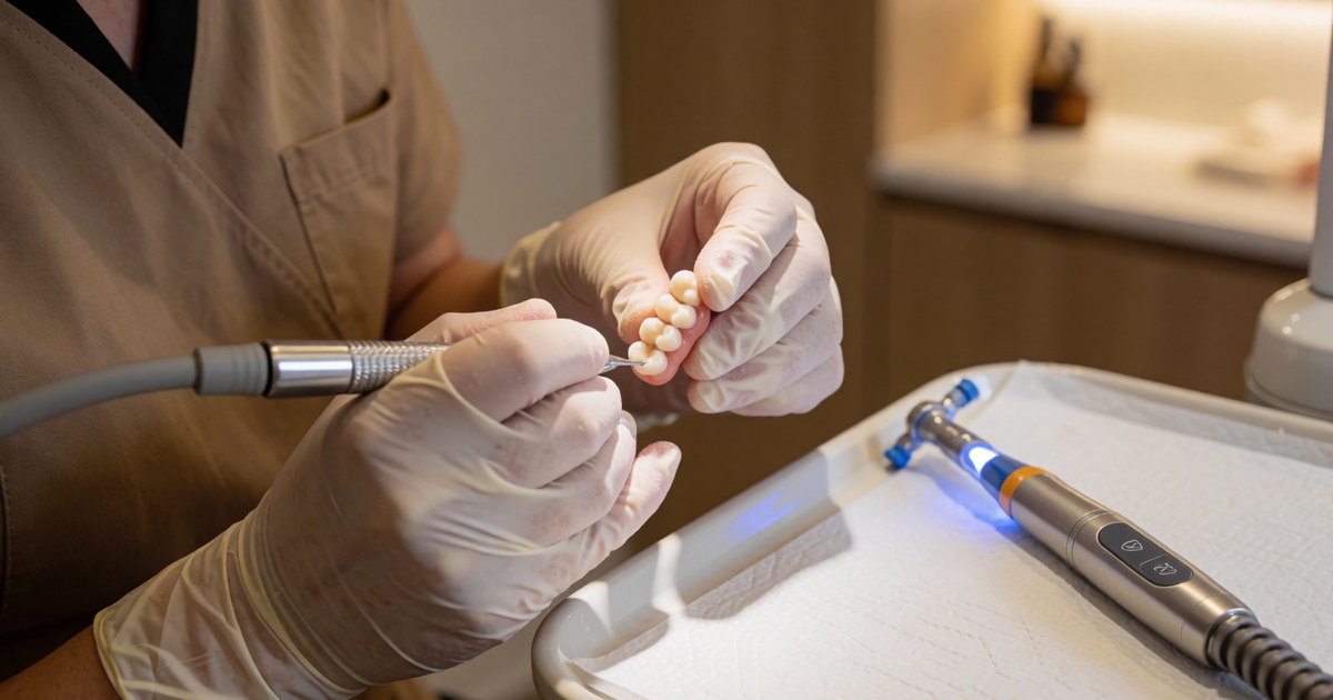 Empaste de resina dental del color del diente durante consulta en Monterrey: resultado estetico de una restauracion en Especialidades Dentales